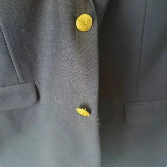 Nautica oversized navy blue gold button nautical - Picture 4 of 11